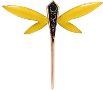 Anapsara Orecchino a bottone Dragonfly in oro giallo 18 carati con diamanti