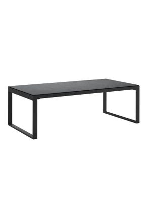 ambia GARDEN Loungetisch, Anthrazit, Metall, Glas, rechteckig, U-Form, 120x39x60 cm, Gartenm&ouml;bel, Gartentische