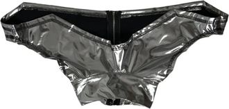 Dolce & Gabbana Metallic Shorts Zip Up Style - Dames - Bermuda - Grijs - S - Korte Broeken