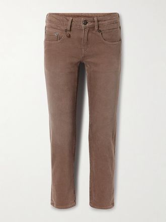 R13 Jeans Cropped A Gamba Dritta E Vita Bassa Boy - Marrone