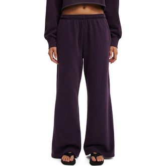 Cotton On Womens Classic Fleece Wide Leg Sweatpant in Washed Dark Mulberry at Nordstrom, Size Xxx-Small