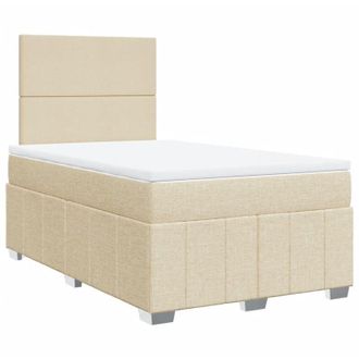 vidaXL Vidaxl - Cama Box Spring Con Colch&oacute;n Tela Color Crema 120x200 Cm