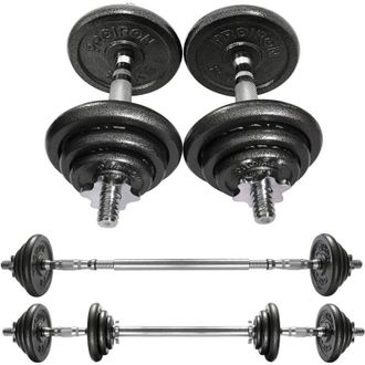 Trade Shop Set Di Manubri Regolabili Dumbbell Bilanciere 30 Kg Tot Regolabile Body Building - - Trade Shop Traesio