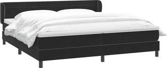 vidaXL Cama Box Spring Con Colchones Terciopelo Negro 180x210 Cm Vidaxl