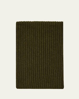 Loro Piana Mens English Cashmere Rib Scarf