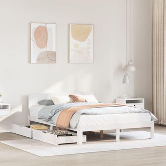 Berkfield Home Bed Frame with Drawers without Mattress White 140x200 cm
