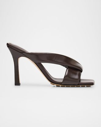 Bottega Veneta Criss Cross Padded Leather Slide Sandals