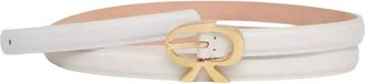 Gianvito Rossi Witte leren riem met gouden gesp - Dames - Riemen - Wit - 95 CM - Leer - Accessoires