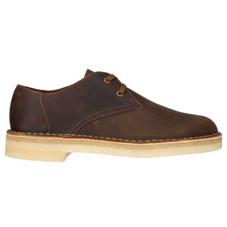 Clarks Desert Khan Leather Mens Lace Up Shoes - Beeswax - Size:UK 10.5