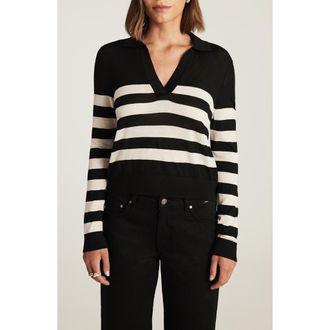 Mavi Stripe Polo Sweater in Black Stripe at Nordstrom, Size X-Small