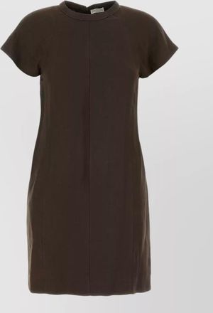 Brunello Cucinelli viscose blend dress crew neck cap sleeves