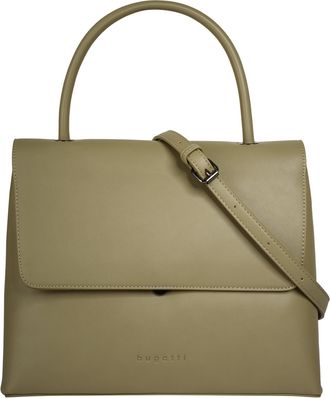 Bugatti Henkeltasche BUGATTI ILVA, Damen, Gr. B/H/T: 31cm x 24cm x 14cm onesize, oliv, Kunstfaser, leicht gl&auml;nzend, unifarben, Taschen Henkeltasche