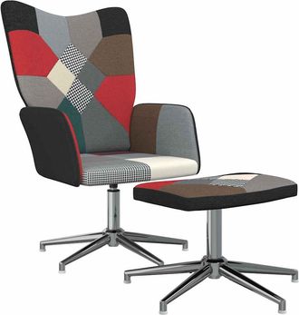 vidaXL Silla De Relax Con Taburete Tela Patchwork Vidaxl