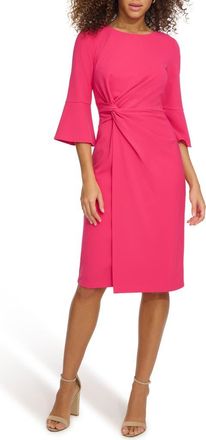 Kensie Elbow Length Bell Sleeve Sheath Dress in Hot Pink at Nordstrom Rack, Size 10