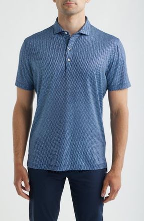 Johnnie-O Pip Floral Performance Jersey Polo in Navy at Nordstrom, Size Xx-Large