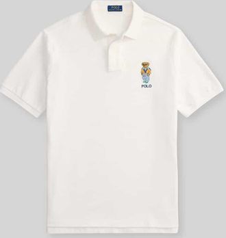 Polo Ralph Lauren Regular Fit Poloshirt aus reiner Baumwolle mit Polo Bear Stitching in Weiss, Gr&ouml;&szlig;e XL