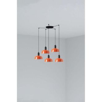 Faro Barcelona Tatawin S Metal 5l Colgante Naranja Rojizo