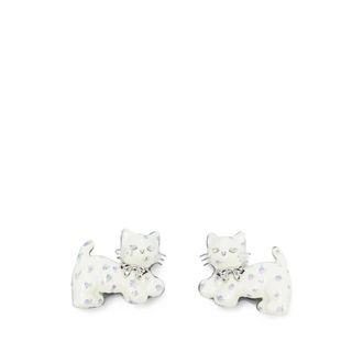Yvmin Yvmin, Accessoires, Dames, Wit, ONE Size, Bloemenprint Kat Haarclips
