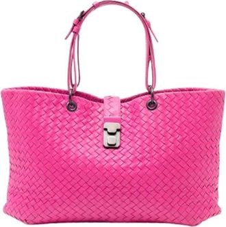 Bottega Veneta Pre-owned Tote Bags, female, Pink, Size: ONE SIZE Pre-owned Vintage Leather Tote