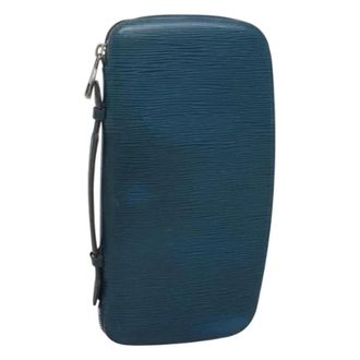 Louis Vuitton Pre-owned Leather clutches - Dames - Pre-owned - Blauw - Maat: ONE Size Leer