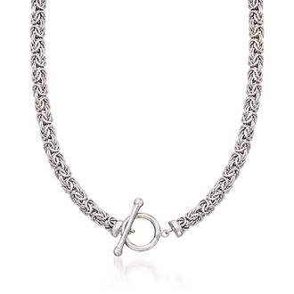 Ross-Simons Sterling Silver Byzantine Toggle Necklace