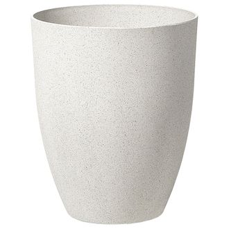 Beliani Maceta De Mezcla De Piedra Blanco Crema 43 Cm Poliresina Interior Exterior Croton