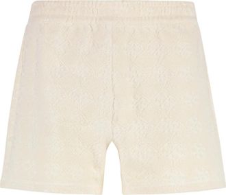 Tory Burch Jacquard Cotton-Blend Terry Shorts - Dames - Bermuda - Beige - M - Katoen - Korte Broeken