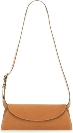 Jil Sander Cannolo Kleine Schoudertas - Dames - Schoudertassen - Bruin - ONE Size - Leer - Tassen