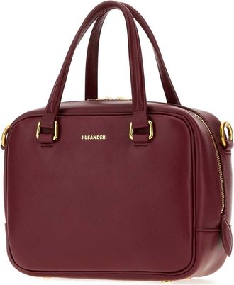 Jil Sander Womens Burgundy Leather Small Vision Handbag 611 Borse A Mano Bag