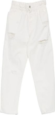 Aniye By Caramella Ruffle Jeans - Dames - Cropped Jeans - Wit - W26 - Katoen - Jeans