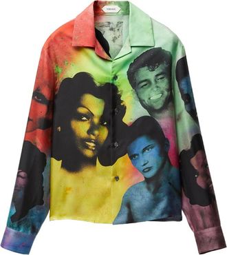 Versace Printed Silk Twill Slim Shirt