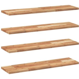 vidaXL Estante Flotante 4 Uds Madera Acacia Acabado Aceite 100x20x2 Cm Vidaxl