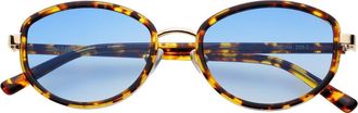Freyrs Eyewear Jordan Oval Sunglasses in Yellow Tortoise /Blue at Nordstrom