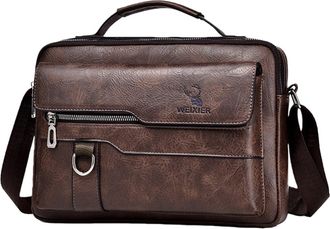 Generic Man Bags for Men Mens Shoulder Bag PU Leather Messenger Bag Pack Business Satchel Side Bag Casual Handbag for Men Working Shopping School Daily Use (F