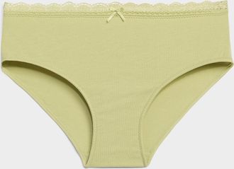 Miiyu Womens Lace-waist bikini panty Organic cotton