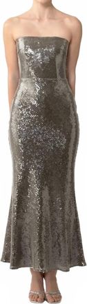 Sau Lee Ciara Sequined Dress In Smokey Olive