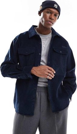 Parlez Clothing Hinton - Camicia a maniche lunghe in velluto a coste blu navy