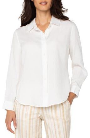Liverpool L.A. Lyocell Button-Up Shirt in White at Nordstrom Rack, Size X-Small