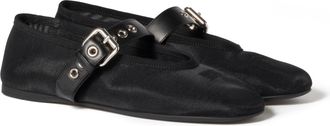 Miu Miu Mesh Fabric Ballerinas, Woman, Black, Size 39