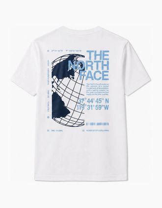 The North Face Mens The North Face Mens T Shirts Globe Reload Relaxed Fit Crew Neck Short Sleeve Cotton Tee - White - Size: 44
