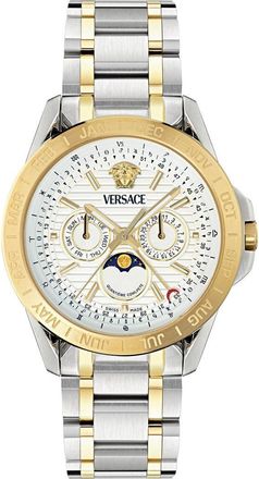 Versace V-Galaxy Moonphase Two-Tone Bracelet Watch, 43mm in Two Tone at Nordstrom