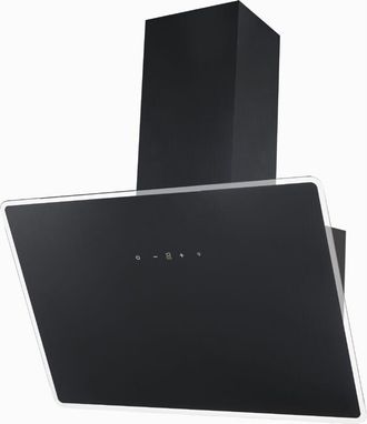 Respekta Cappa aspirante Cappa inclinata senza testa da 80 cm nera a++ aria di ricircolo led Respecta