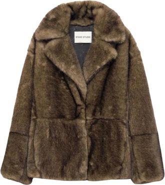 Stand Studio Silena Jacket - Dames - Jassen - Beige - S - Leer - Jassen
