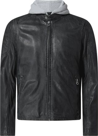 Gipsy Gipsy Lederjacke mit abnehmbarer Kapuze Modell Rylo in Anthrazit, Größe XXXL