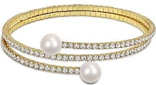 Delmar 8-8.5mm Cultured Freshwater Pearl Bypass Bracelet in Metallic Silver at Nordstrom Rack