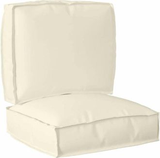 vidaXL Set di Cuscini per Pallet 2 pcs Crema 50 x 50 x 12 cm - Vidaxl