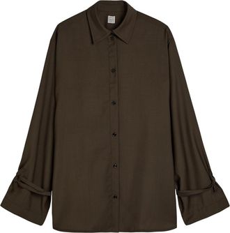 Toteme Wool Shirt - Khaki - 32 (UK4 / Xxs)
