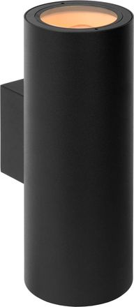 Lucide Foco de pared de aluminio 2xE27, negro