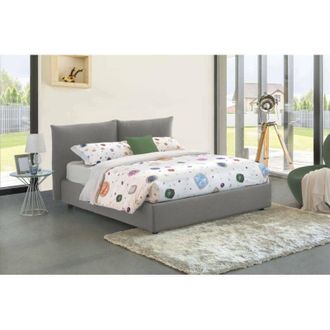 Talamo Italia Talamo Italia - Dmora - Cama Matrimonial Dbrunor, Cama Contenedor Con Revestimiento De Tela, 100% Made In Italy, Apertura Frontal, Con Colch&oacute;n Cm 160x