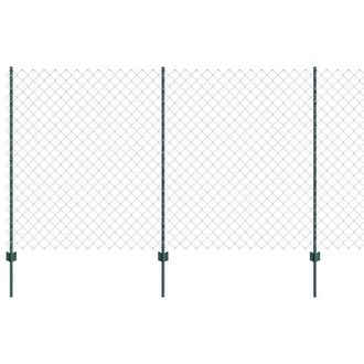 Berkfield Home Chain Link Fence with 10 U Posts Green 1.4x10 m Steel